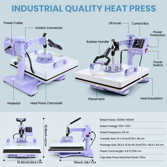 15x15 heat press